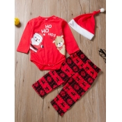 Lovely Sweet Christmas Day Print Red Girls Two-pie