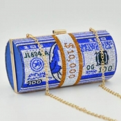 Lovely Trendy Rhinestone Decorative Blue Crossbody