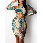 Lovely Sweet One Shoulder Lace-up Hollow-out Green