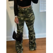 Lovely Sportswear Camo Print Army Green Pants