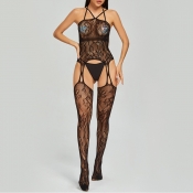 Lovely Sexy Lace See-through Black Bodystocking