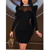 Lovely Sexy See-through Ruffle Design Black Mini D