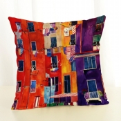 Lovely Print Multicolor Decorative Pillow Case