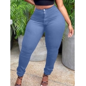 Lovely Plus Size Casual Mid Waist Zipper Design Ba