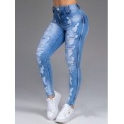 LW High Waist Distressed Skinny Jeans (No Stretch)
