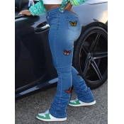 Lovely Street High-waisted Butterfly Print Blue Je