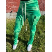 Lovely Street Tie-dye Side Pocket Green Pants