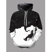 Lovely Men Casual Starry Sky Print Kangaroo Pocket