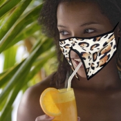 Lovely Stylish Leopard Print Zipper Design Face Ma