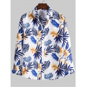 Lovely Men Trendy Floral Print Patchwork White Shi