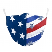 Lovely Trendy American Flag Print Deep Blue Face M