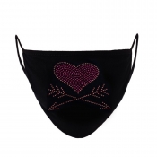 LW Casual Sequined Decoration Red Face Mask