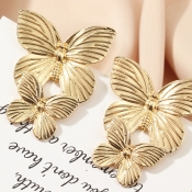 Lovely Trendy Butterfly Gold Earring