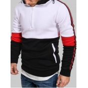 Lovely Men Casual Hooded Collar Print Baby Blue Ho