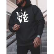 LW Men Love Letter Print Hoodie