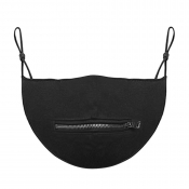 LW Casual Zipper Design Black Face Mask