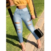 LW Street High-waisted Ripped Baby Blue Jeans