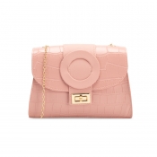 Lovely Casual Chain Strap Pink Crossbody Bag