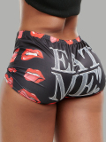 LW Lip Letter Print Shorts