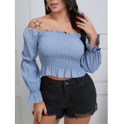LW Sweet Off The Shoulder Ruched Bust Ruffle Desig