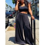 LW Cami Sequined Wide Leg Pants Set
