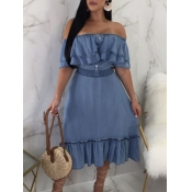 Lovely Sweet Off The Shoulder Flounce Design Baby 