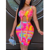 LW SXY Tie Dye Tassel Design Multicolor Two Piece 