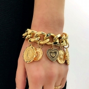 LW Casual Chain Coin Gold Bracelet