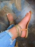 LW Casual Bandage Design Khaki Sandals