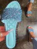 LW Street Sequined Baby Blue Slides