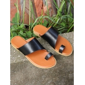 LW Casual Round-toe Black Slippers