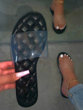 LW Clear Plaid Pattern Slides