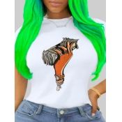 LW Plus Size O Neck Print T-shirt