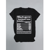 LW Plus Size O Neck Letter Print T-shirt