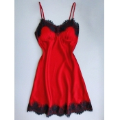 LW SXY Lace Patchwork Red Babydoll