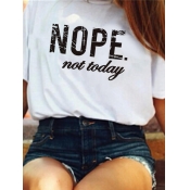 LW Round Neck Letter Print T-shirt