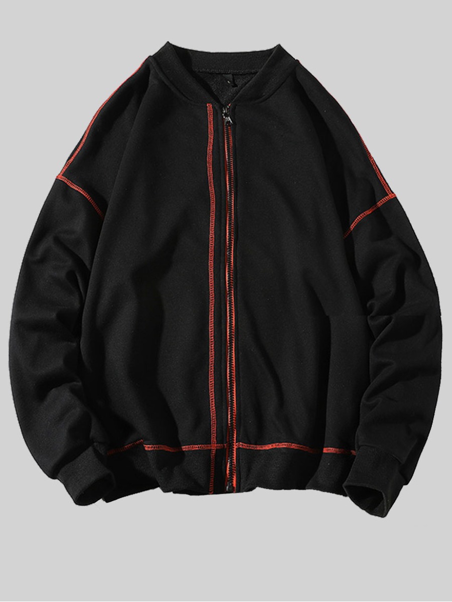 LW Men Dropped Shoulder Striped Jacket