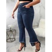 LW High Stretchy Raw Edge Flared Jeans
