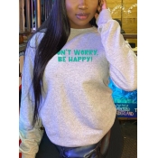 LW Letter Print Oversized Hoodie