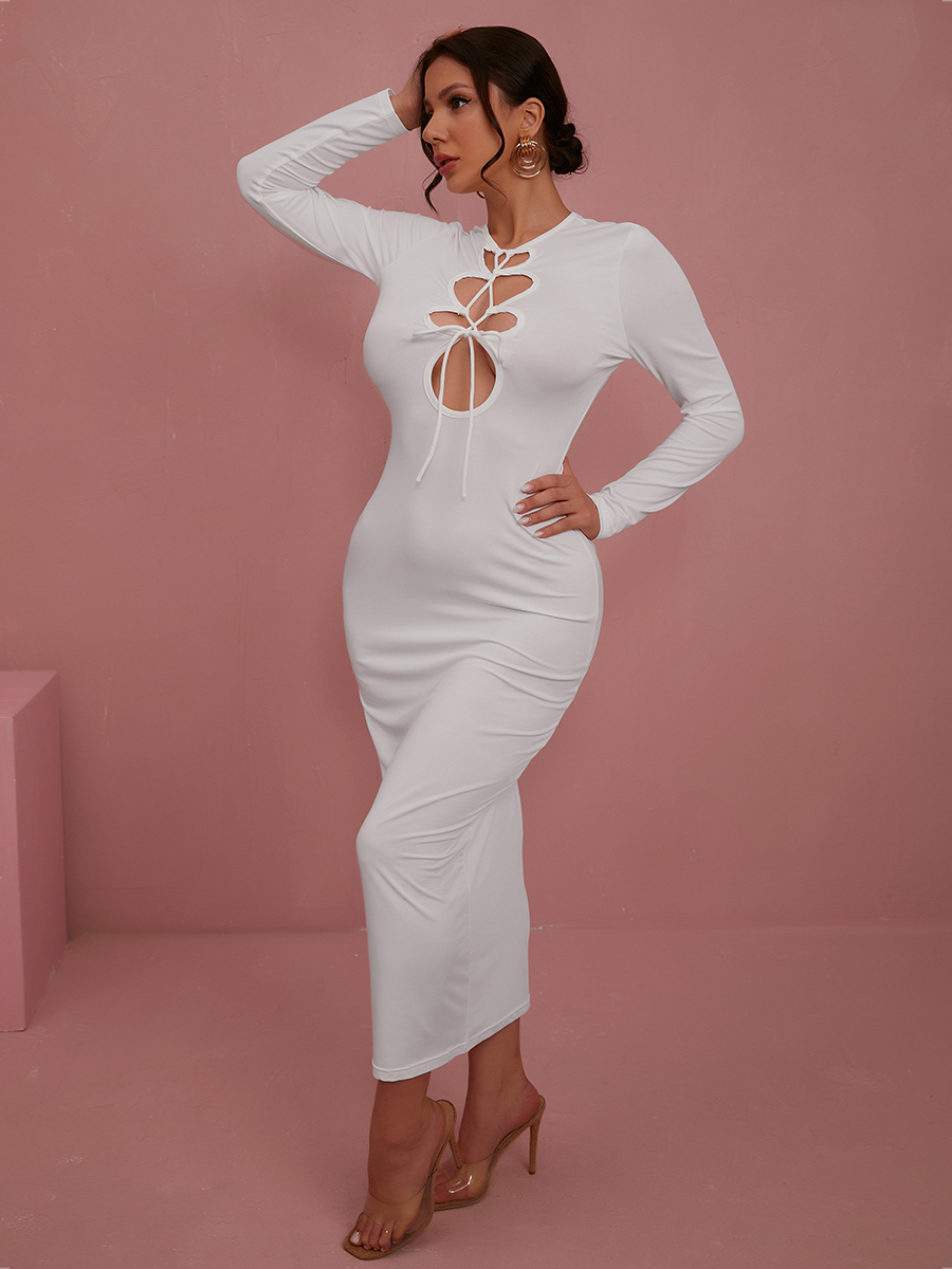 LW SXY Bandage Hollow-out Design Bodycon Dress