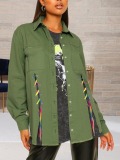 LW Split Bandage Design Denim Jacket