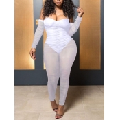 LW SXY Ruched See-through Jumpsuit