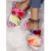 LW Tie-dye Plush Slippers