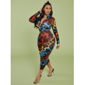 LW Gradient Animal Print Dress