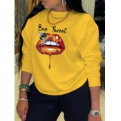 LW Lip Letter Print Sweatshirt