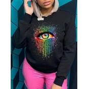 LW Round Neck Eye Print Sweatshirt