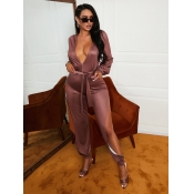 LW SXY V Neck High Split Jumpsuit
