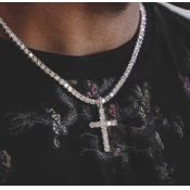 LW Crystal Cross Decoration Necklace