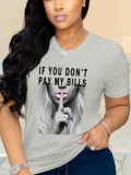 LW Roud Neck Letter Print T-shirt