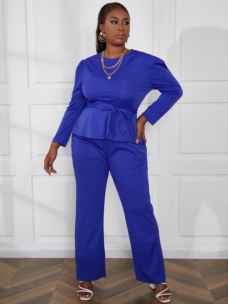 LW Plus Size Bandage Pocket Design Pants Set